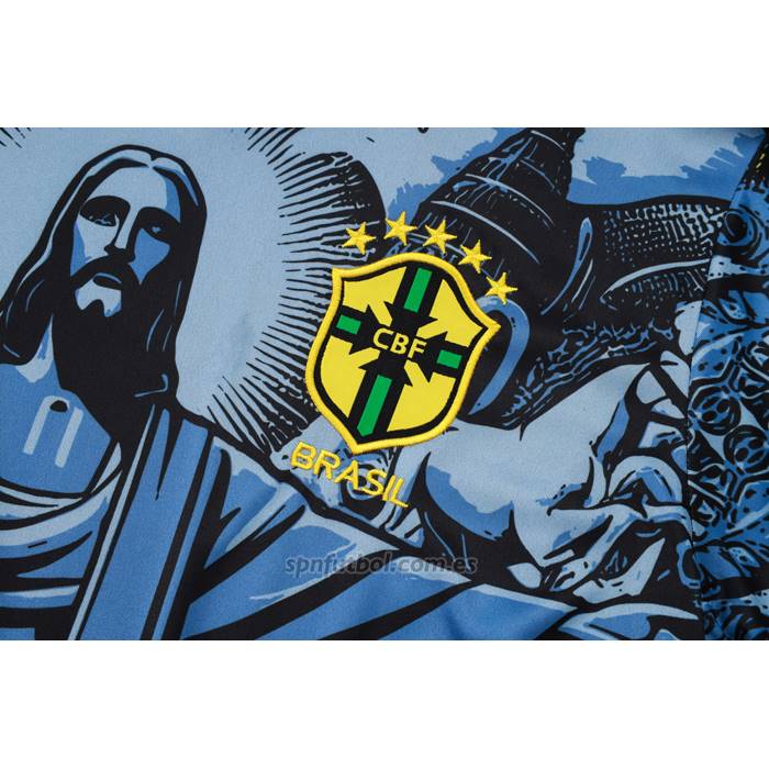 Chandal del Brasil Jesus Manga Corta 2024-2025 Azul - Pantalon Corto